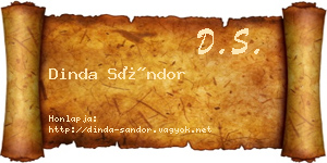 Dinda Sándor névjegykártya